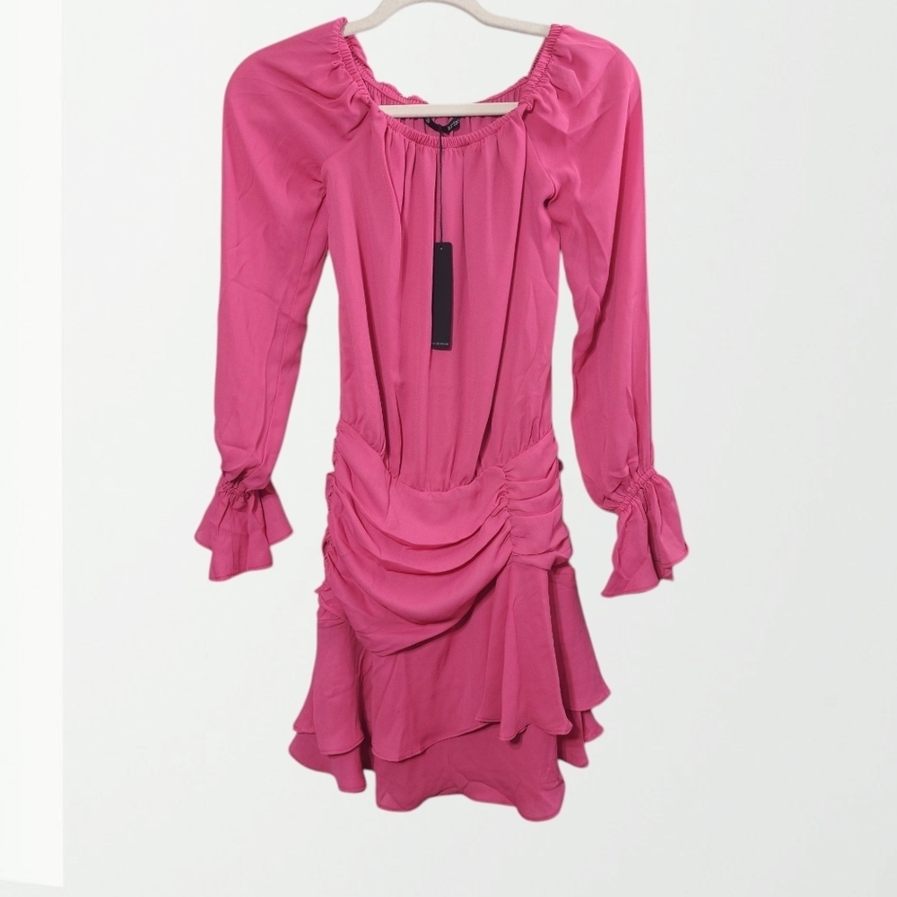 New Krisa x Revolve Pink Off-Shoulder Dress - Picture 3 of 5